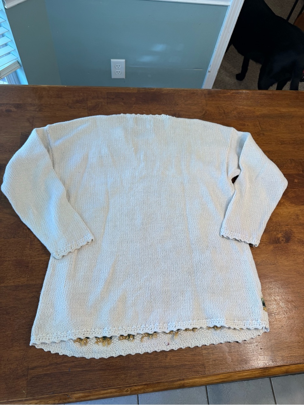 VTG Heirloom Collectibles Christmas Tree Sweater White Knitted Embellished L - Picture 10 of 11